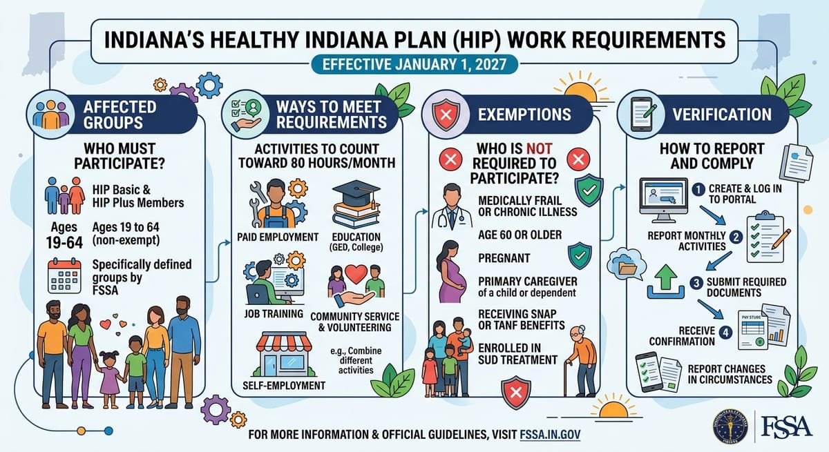 Indiana’s HIP Work Requirement Is Scheduled to Begin January 1, 2027